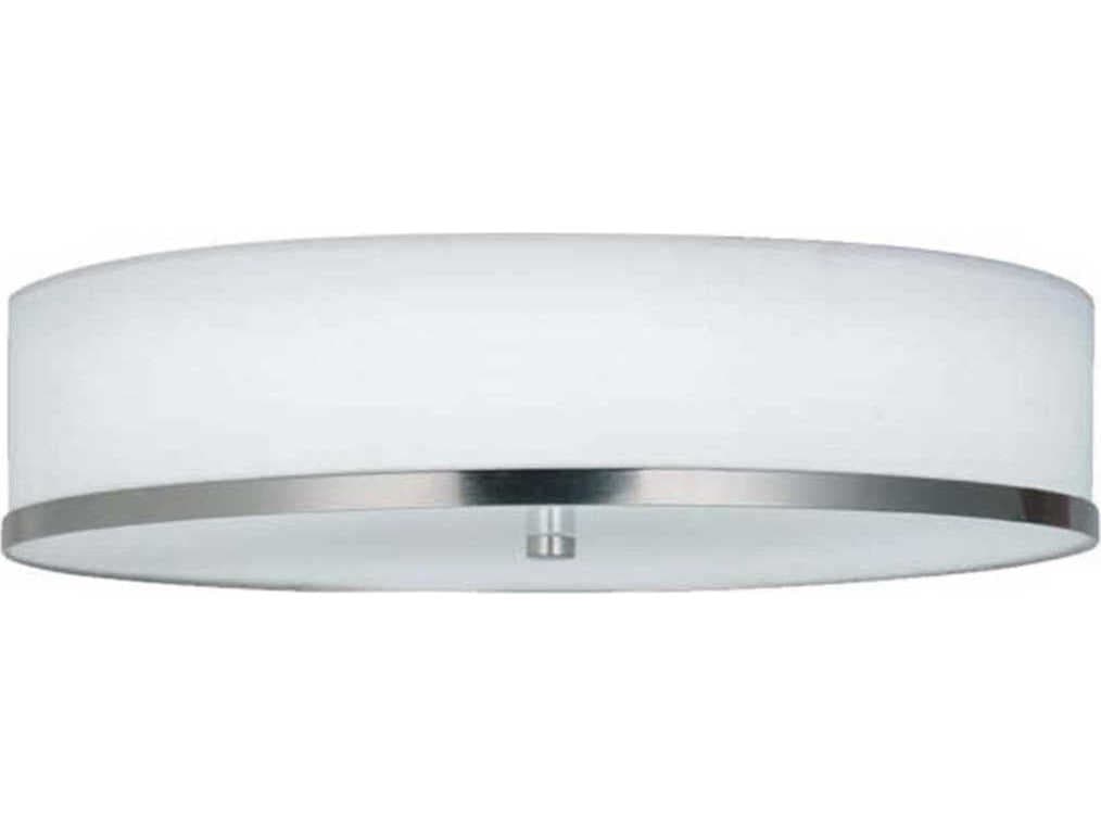 Justice Design Group Textile Brushed Nickel LED Drum Flush Mount