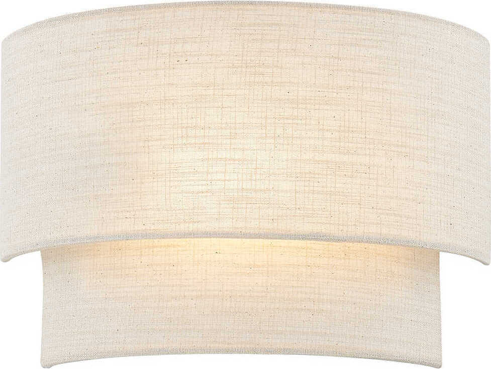 Justice Design Group Textile 1-Light Cream Linen Off White ADA Wall Sconce
