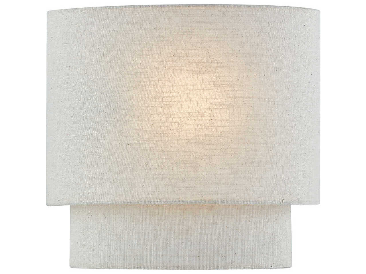 Justice Design Group Textile 1-Light Cream Linen Off White ADA Wall Sconce