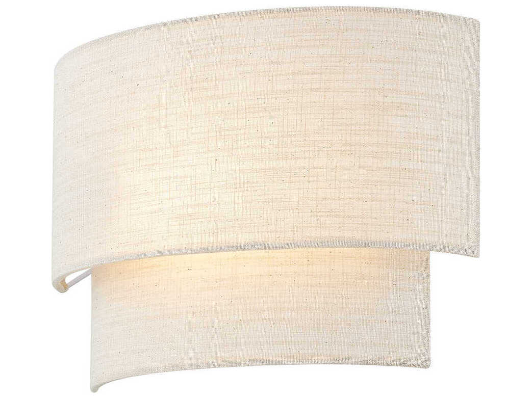 Justice Design Group Textile 1-Light Cream Linen Off White ADA Wall Sconce