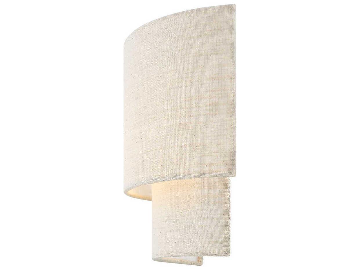 Justice Design Group Textile 1-Light Cream Linen Off White ADA Wall Sconce