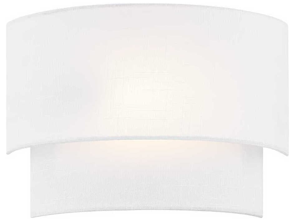 Justice Design Group Textile 1-Light White Linen ADA Wall Sconce