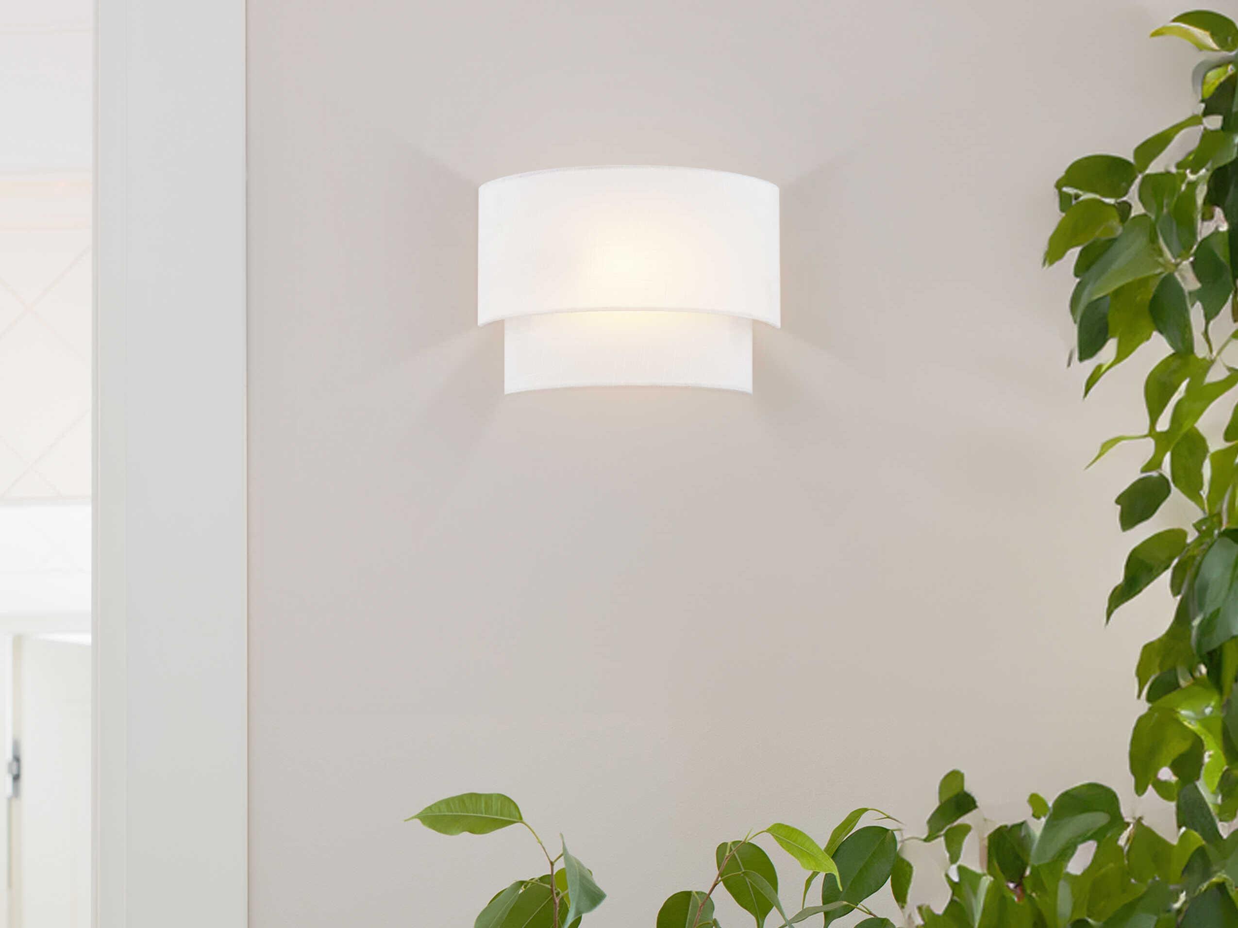 Justice Design Group Textile 1-Light White Linen ADA Wall Sconce