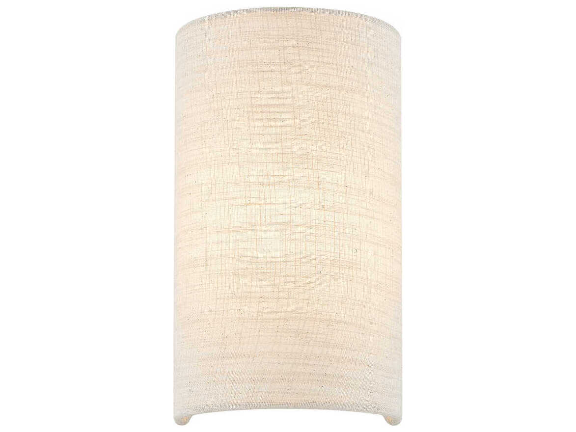 Justice Design Group Textile 1-Light Cream Linen Off White ADA Wall Sconce