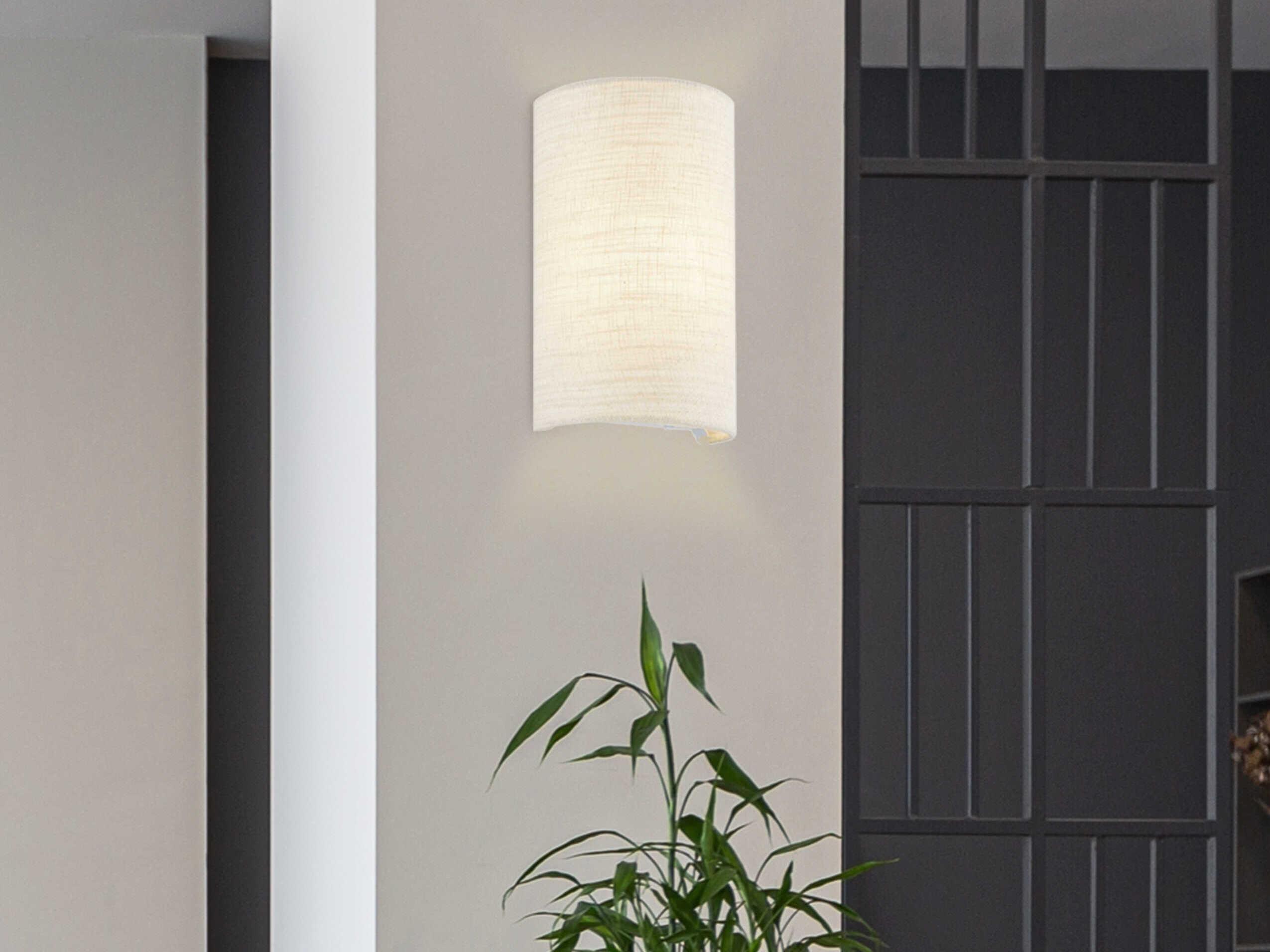 Justice Design Group Textile 1-Light Cream Linen Off White ADA Wall Sconce