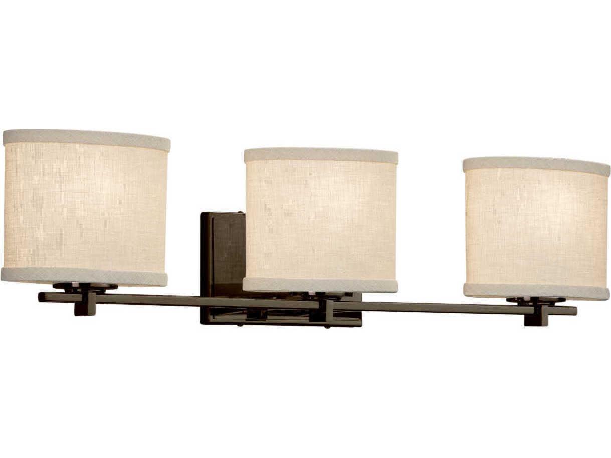Justice Design Group Textile 3-Light Nickel Vanity Light