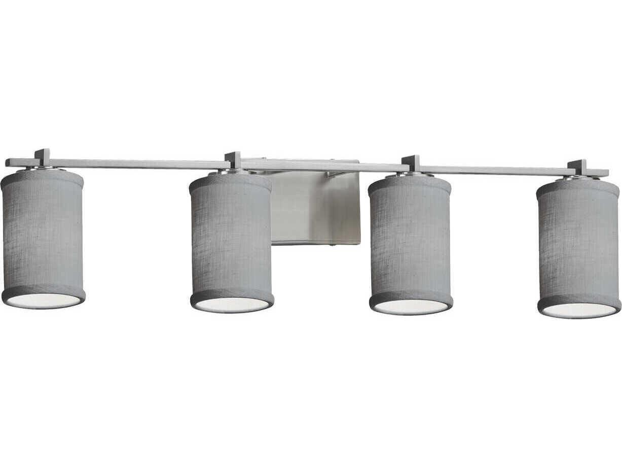 Justice Design Group Textile 4-Light Nickel Vanity Light