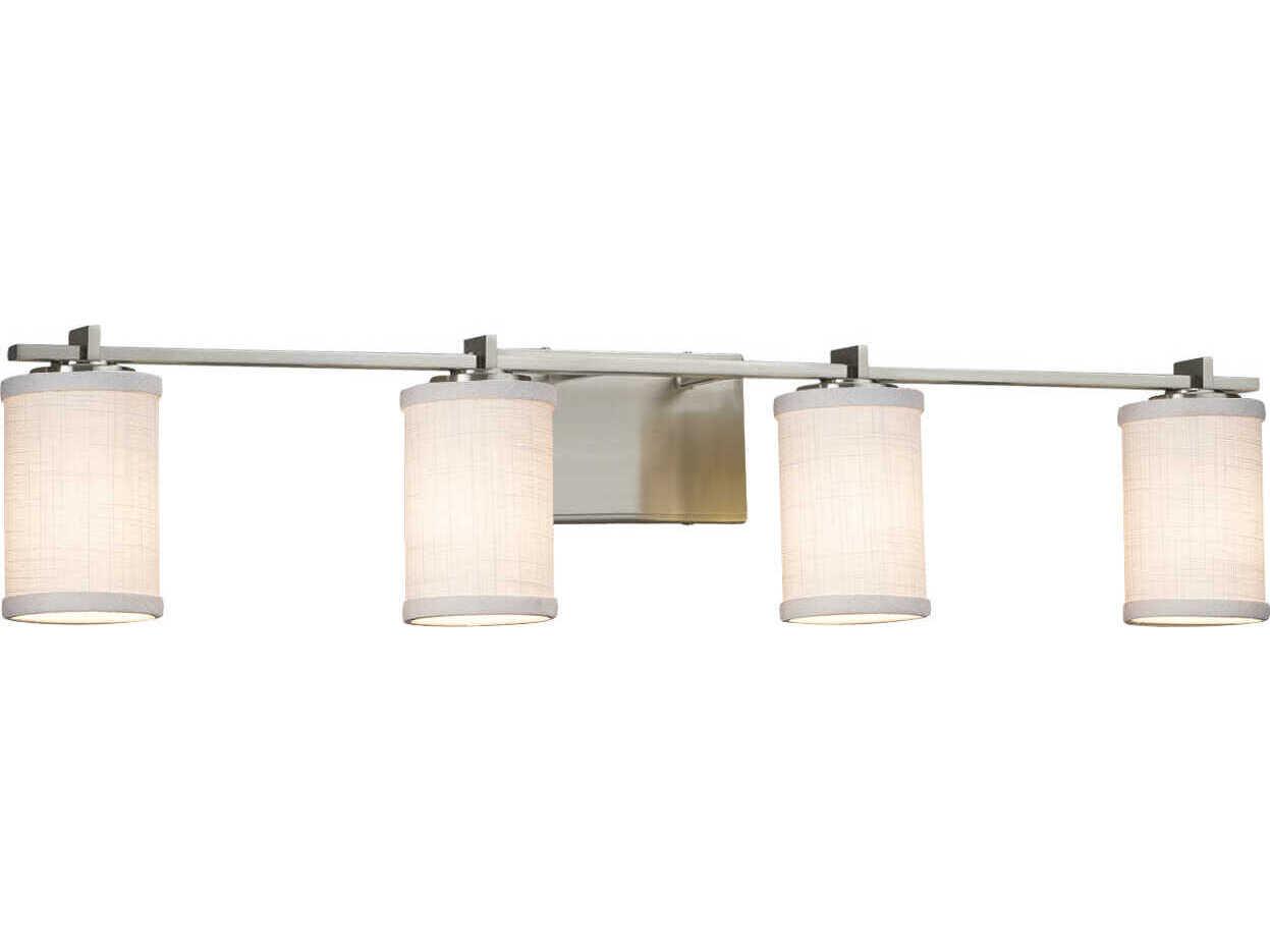 Justice Design Group Textile 4-Light Nickel Vanity Light