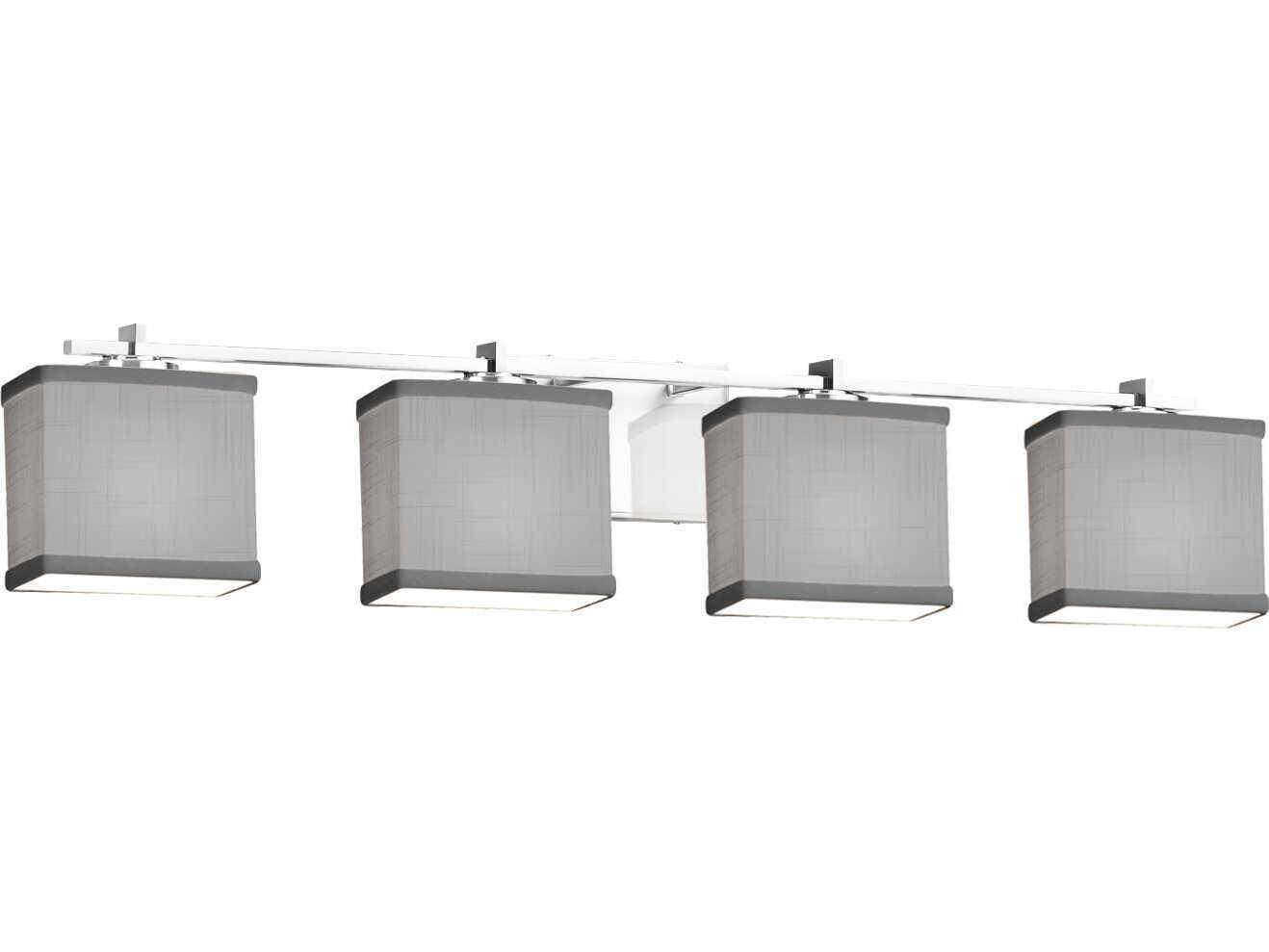 Justice Design Group Textile 4-Light Nickel Vanity Light