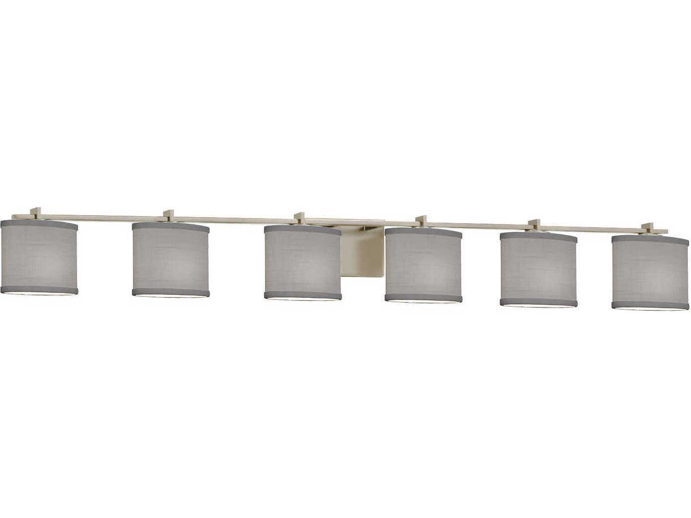 Justice Design Group Textile 6-Light Nickel Vanity Light