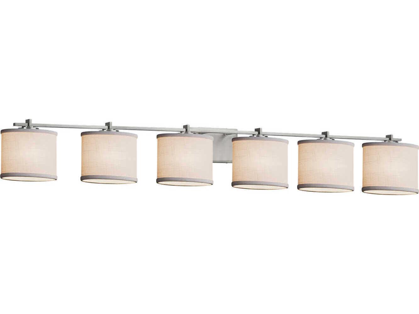 Justice Design Group Textile 6-Light Nickel Vanity Light