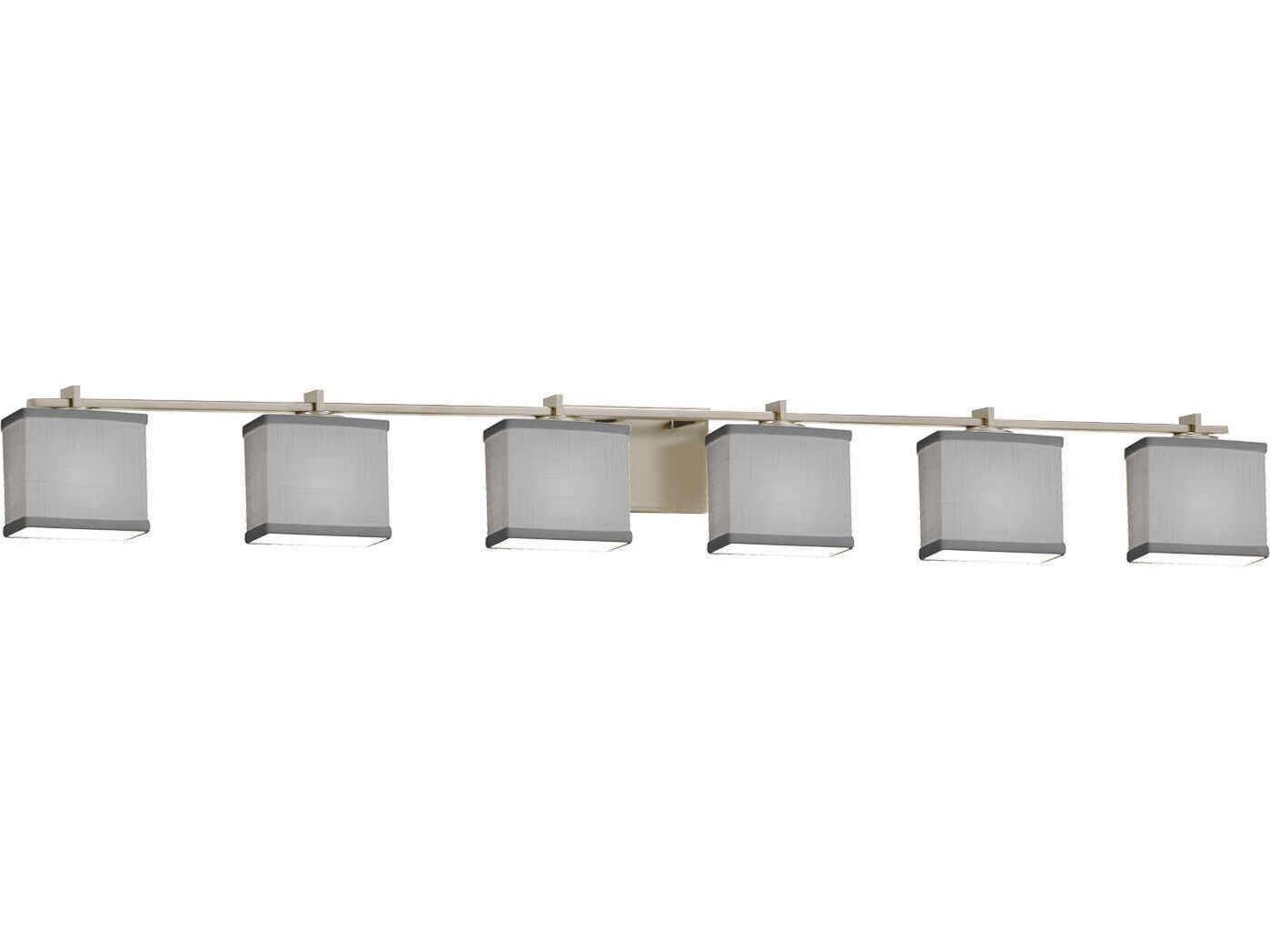 Justice Design Group Textile 6-Light Nickel Vanity Light