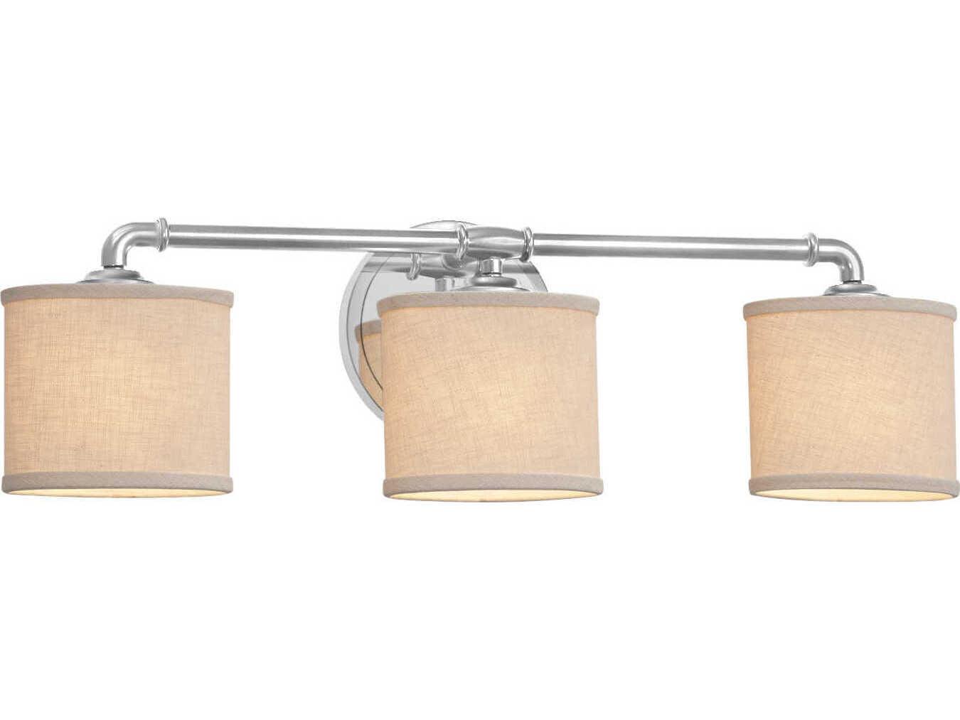 Justice Design Group Textile 3-Light Nickel Vanity Light