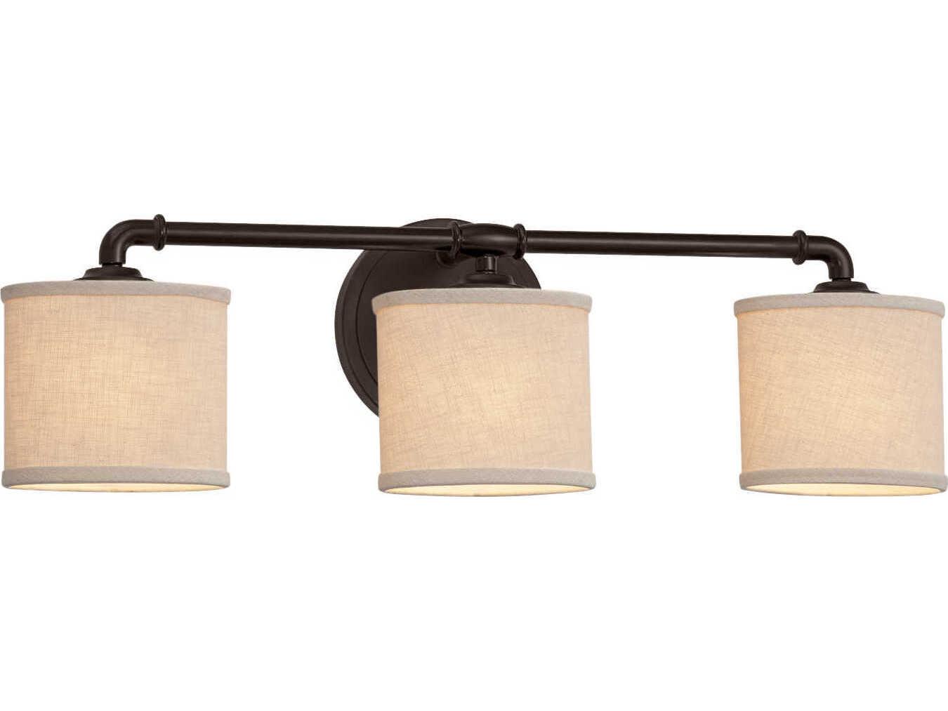 Justice Design Group Textile 3-Light Nickel Vanity Light