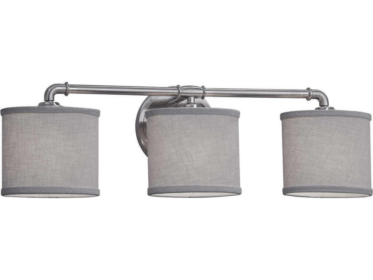 Justice Design Group Textile 3-Light Nickel Vanity Light