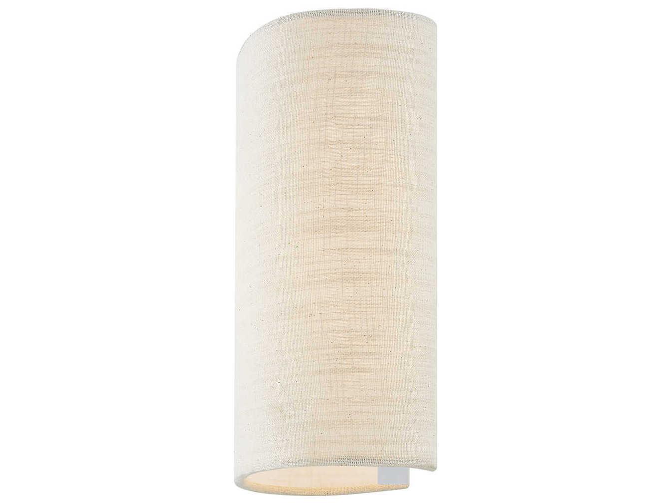 Justice Design Group Textile 1-Light Cream Linen Off White ADA Wall Sconce