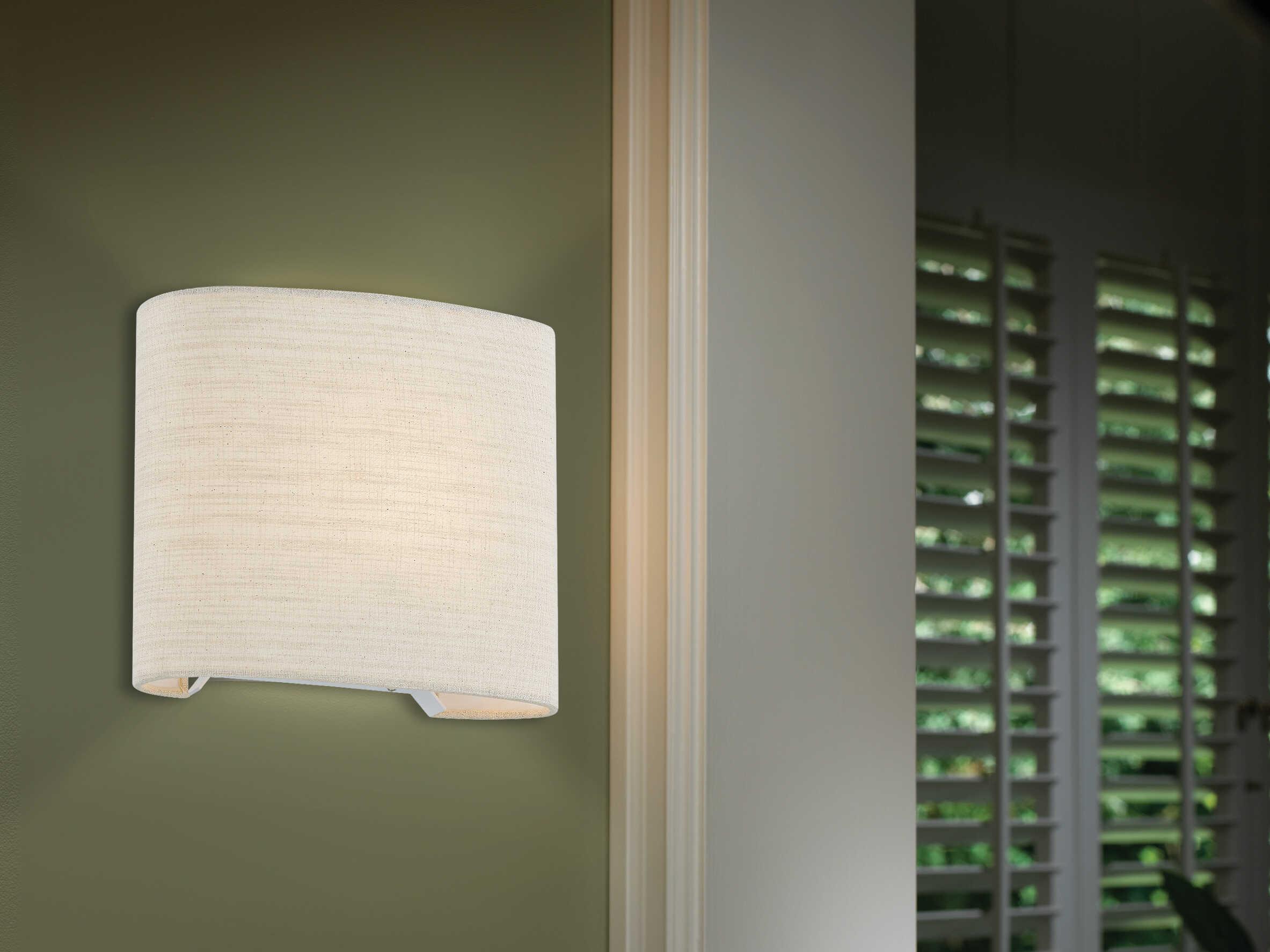 Justice Design Group Textile 1-Light Cream Linen Off White ADA Wall Sconce