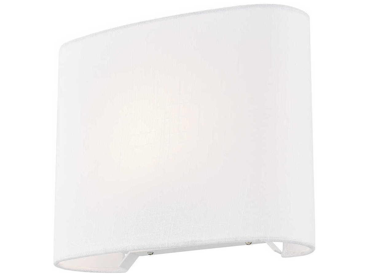Justice Design Group Textile 1-Light White Linen ADA Wall Sconce