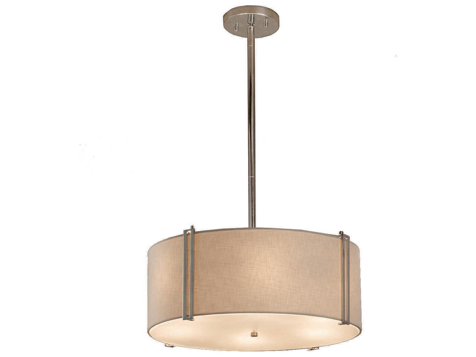 Justice Design Group Textile Nickel Drum Pendant