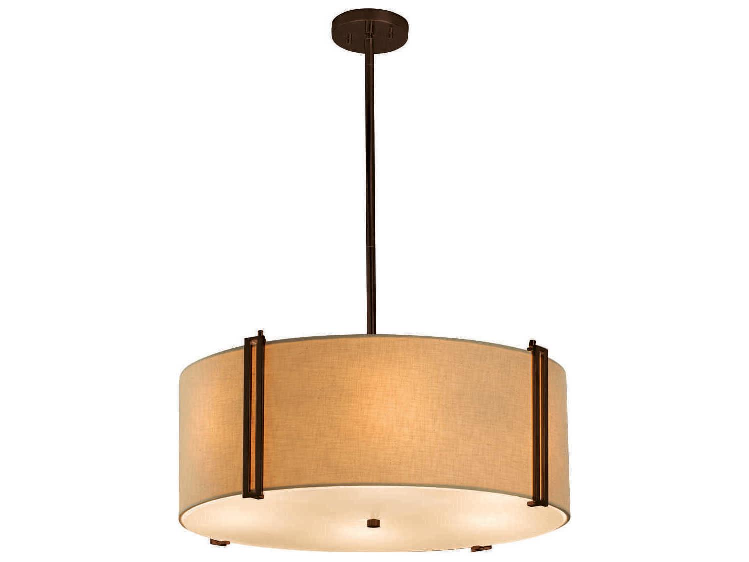 Justice Design Group Textile Bronze Drum Pendant