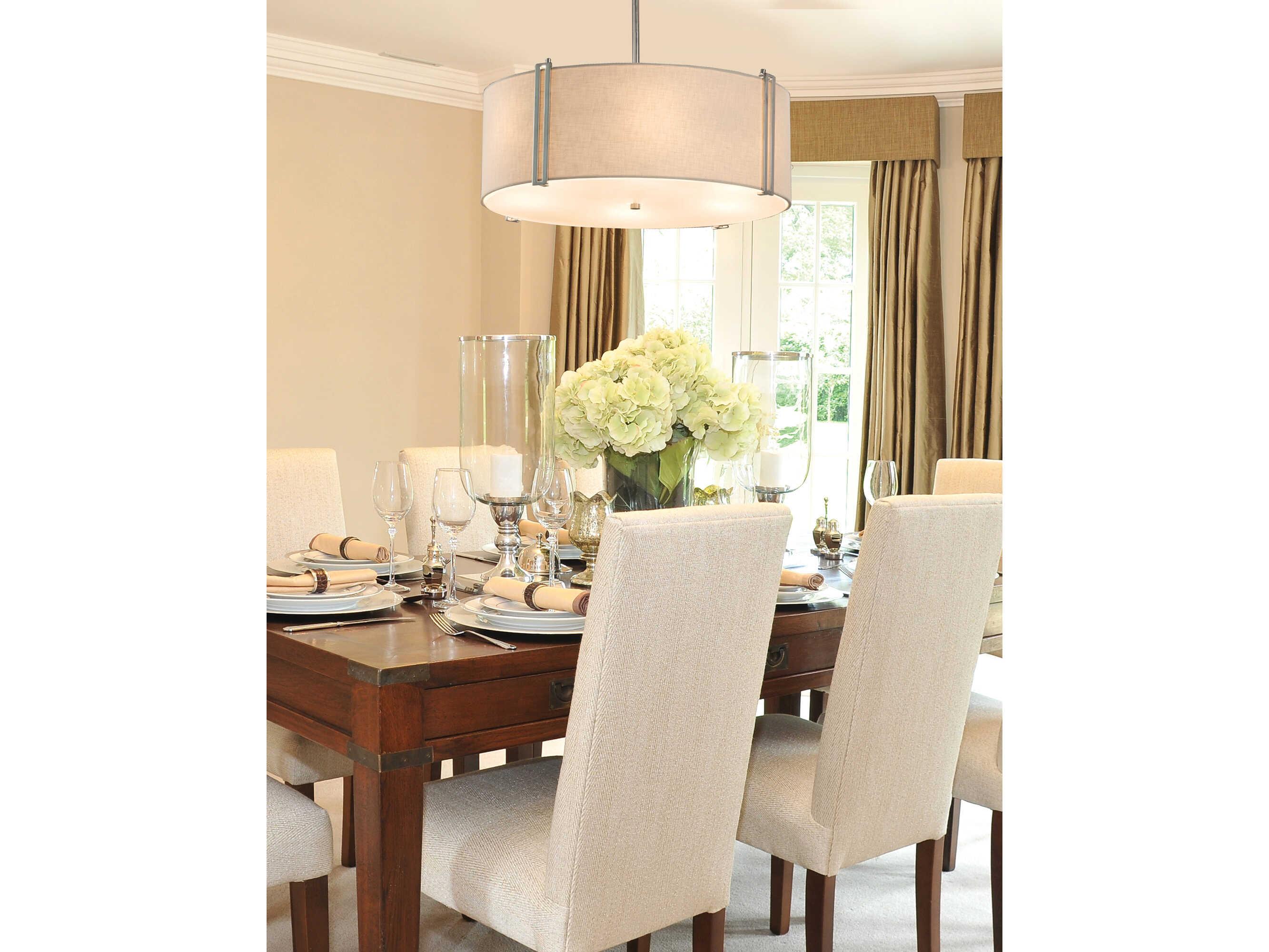 Justice Design Group Textile Bronze Drum Pendant