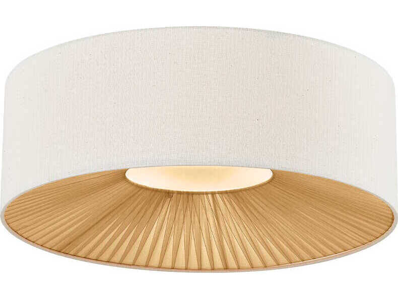 Justice Design Group Textile Warren 4-Light Matte Black Off White Drum Flush Mount