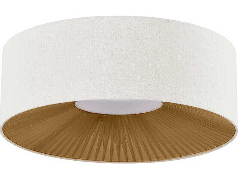 Justice Design Group Textile Warren 4-Light Matte Black Off White Drum Flush Mount