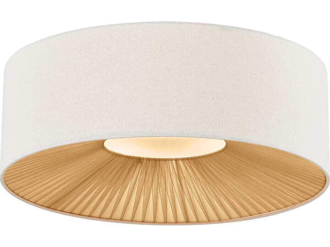 Justice Design Group Textile Warren 6-Light Matte Black Off White Drum Flush Mount