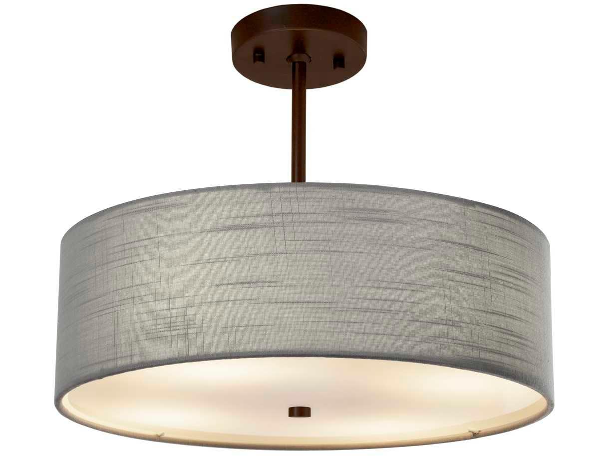 Justice Design Group Textile 3-Light Bronze Drum Pendant