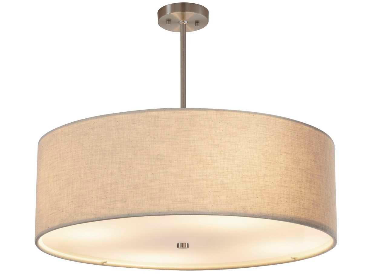Justice Design Group Textile 6-Light Bronze Drum Pendant