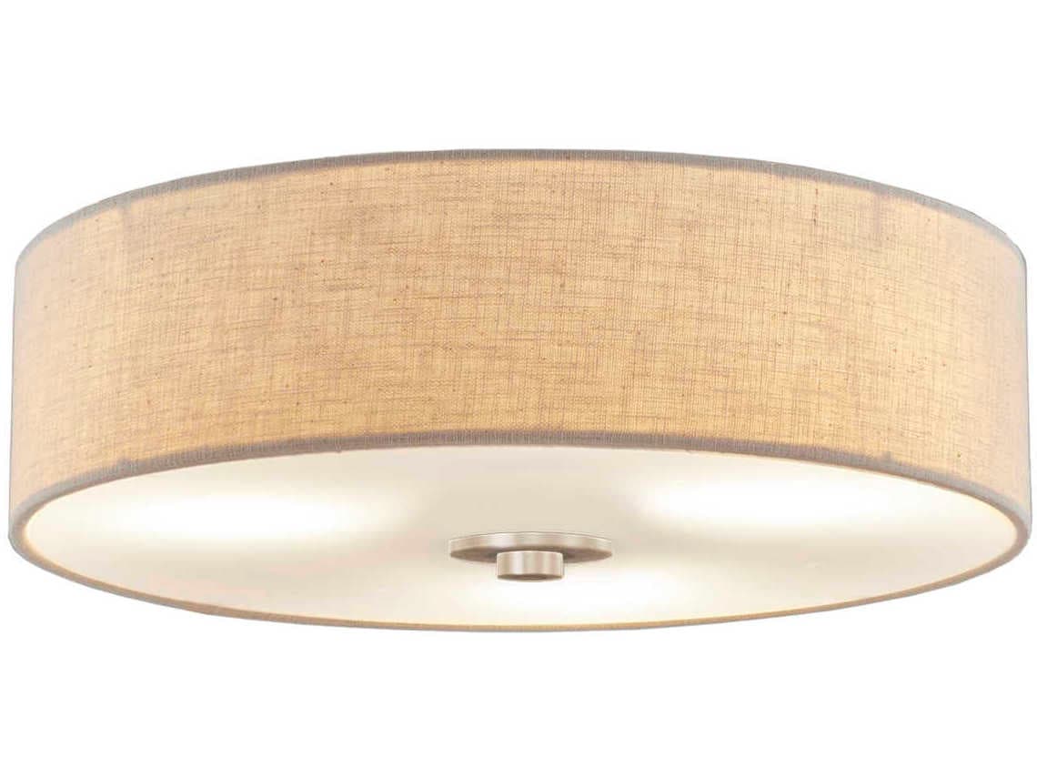 Justice Design Group Textile 3-Light Bronze LED Drum Flush Mount