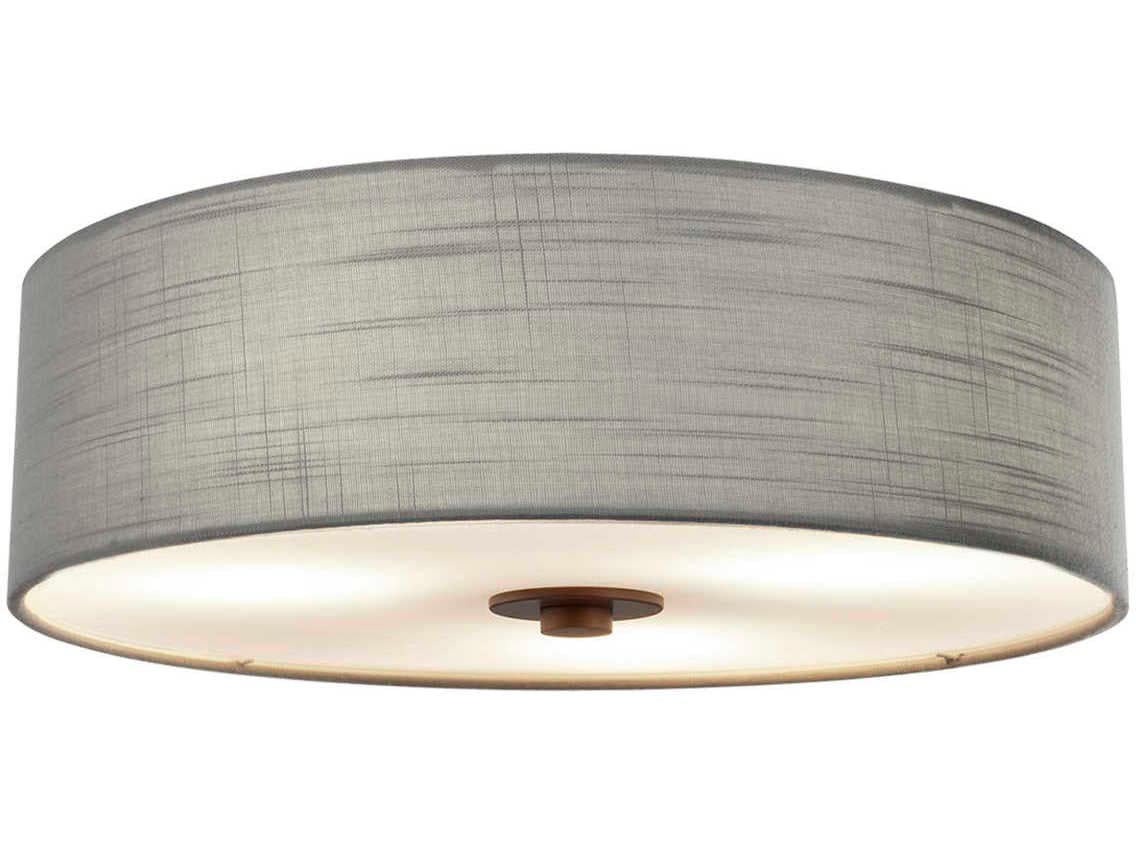 Justice Design Group Textile 3-Light Bronze LED Drum Flush Mount