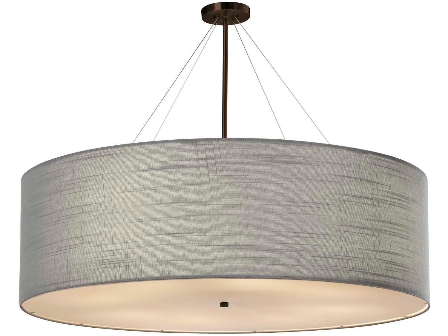 Justice Design Group Textile 8-Light Bronze Drum Pendant