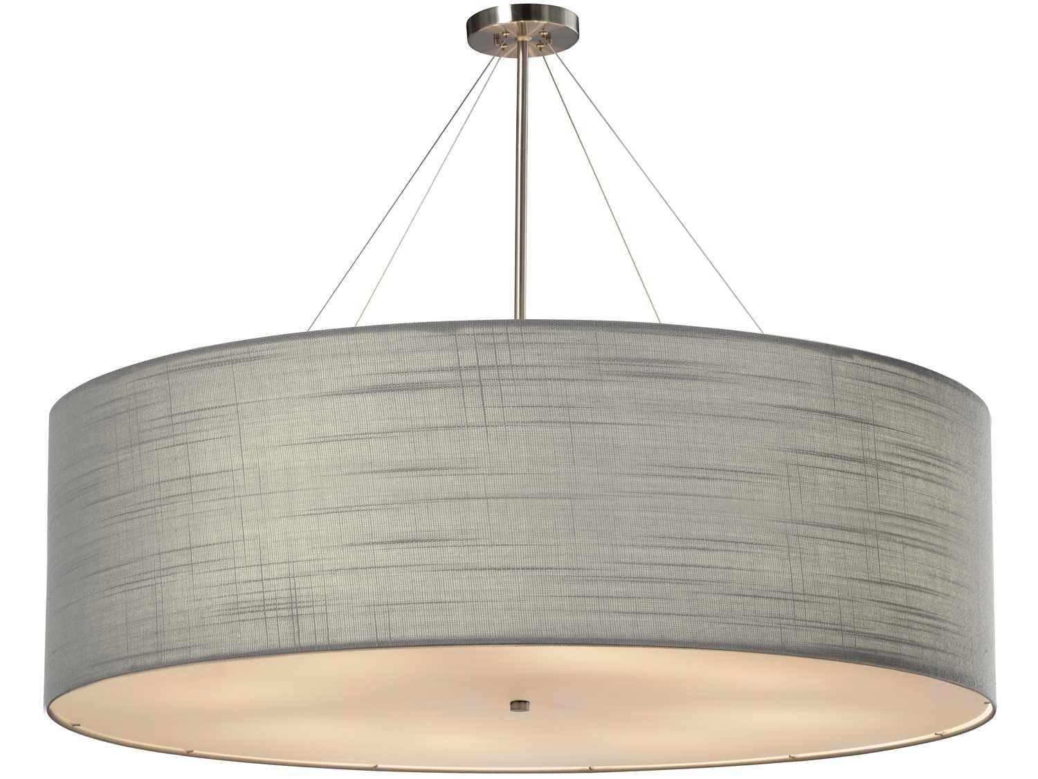 Justice Design Group Textile 8-Light Bronze Drum Pendant