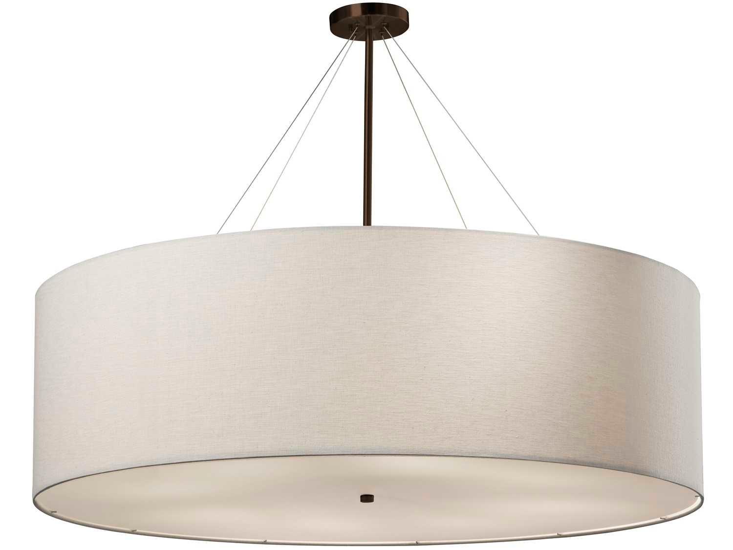 Justice Design Group Textile 8-Light Bronze Drum Pendant