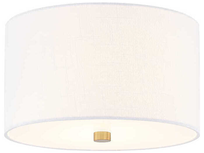 Justice Design Group Textile Classic 2-Light White Drum Flush Mount
