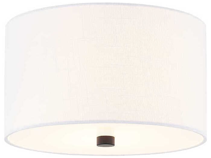 Justice Design Group Textile Classic 2-Light White Drum Flush Mount