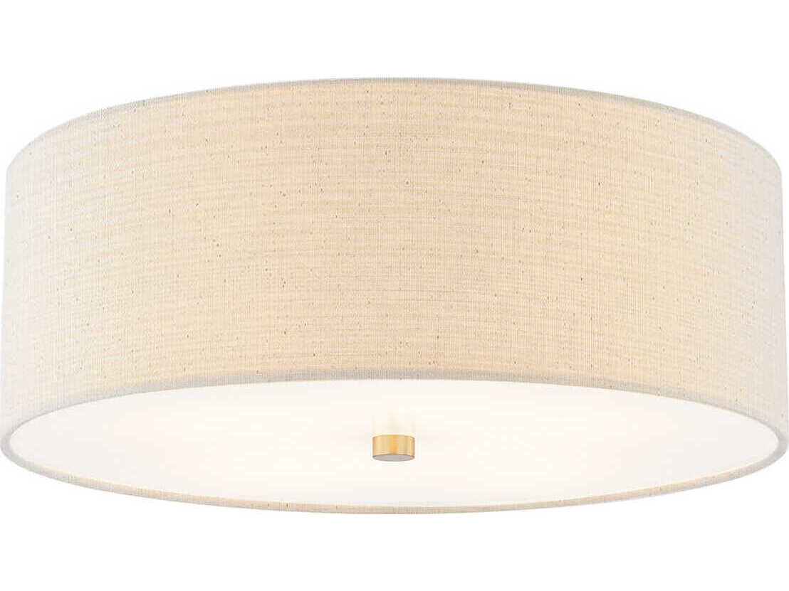 Justice Design Group Textile Classic 4-Light Off White Drum Flush Mount