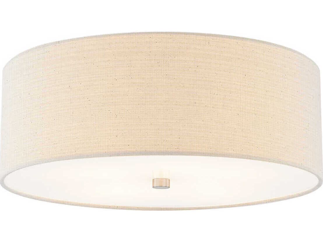Justice Design Group Textile Classic 4-Light Off White Drum Flush Mount