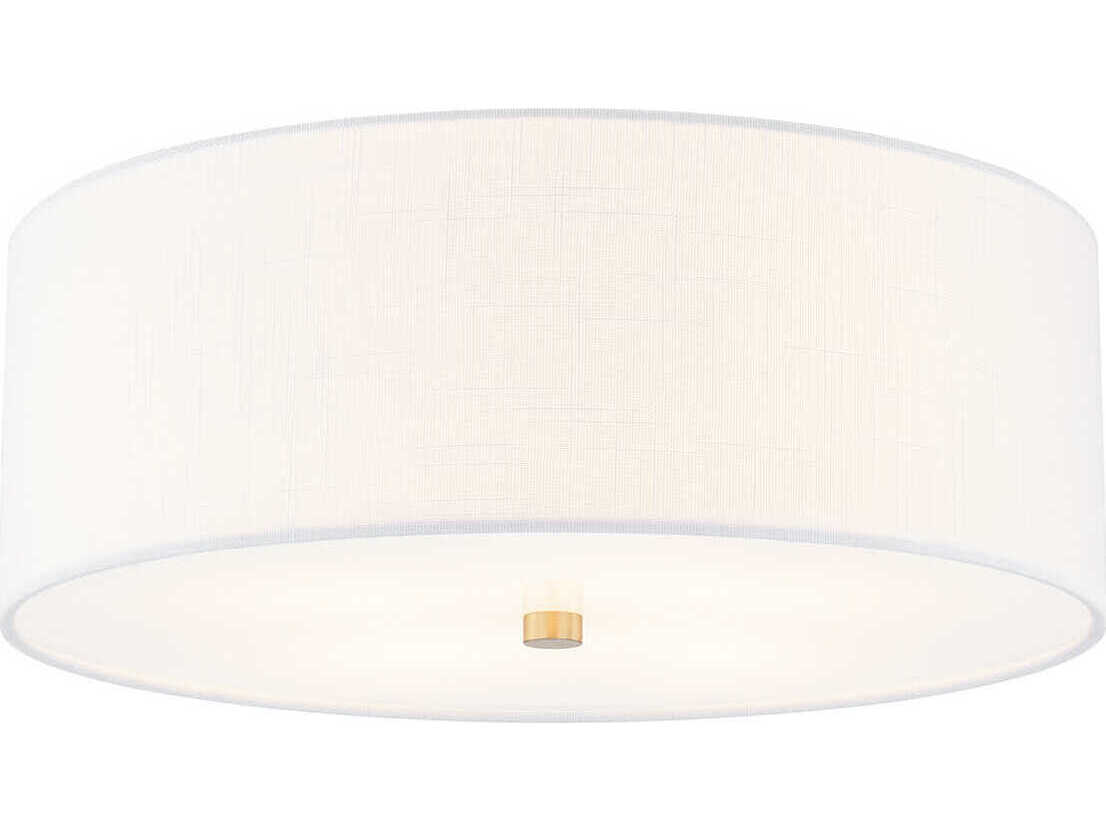 Justice Design Group Textile Classic 4-Light White Drum Flush Mount