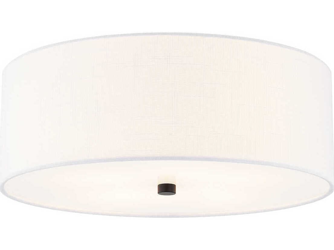 Justice Design Group Textile Classic 4-Light White Drum Flush Mount