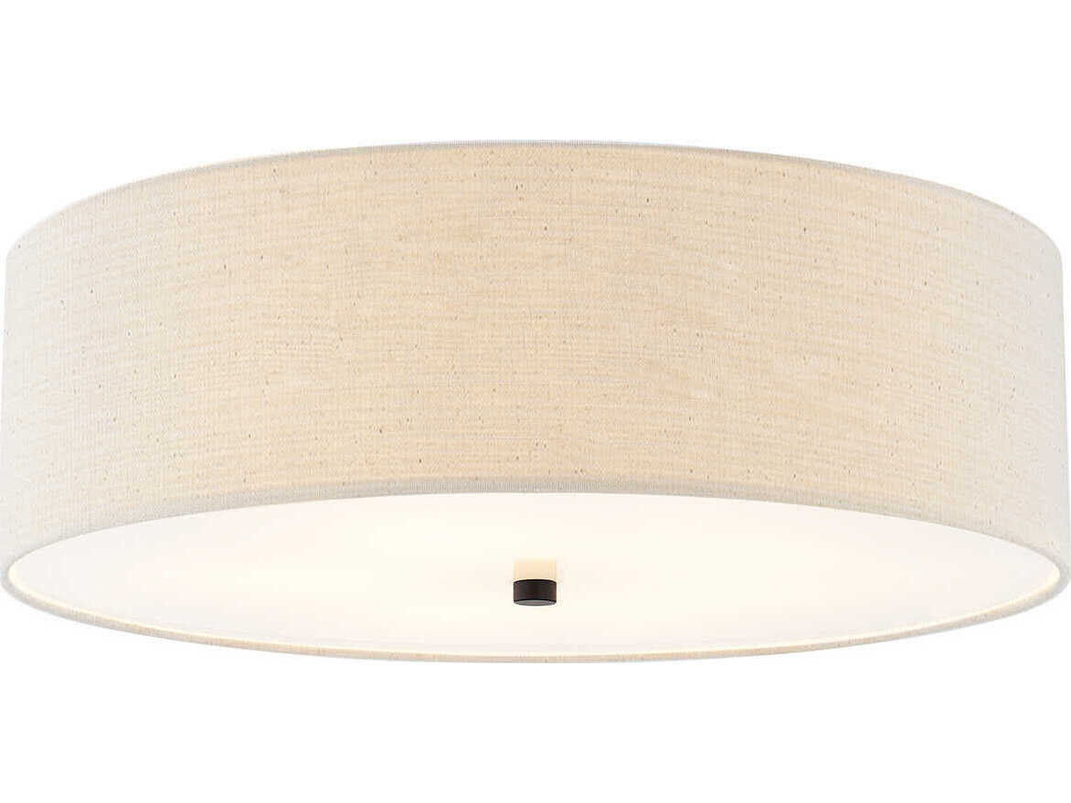 Justice Design Group Textile Classic 5-Light Off White Drum Flush Mount