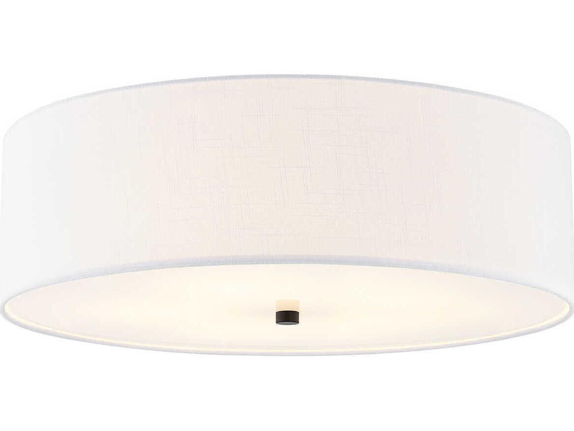 Justice Design Group Textile Classic 5-Light White Drum Flush Mount
