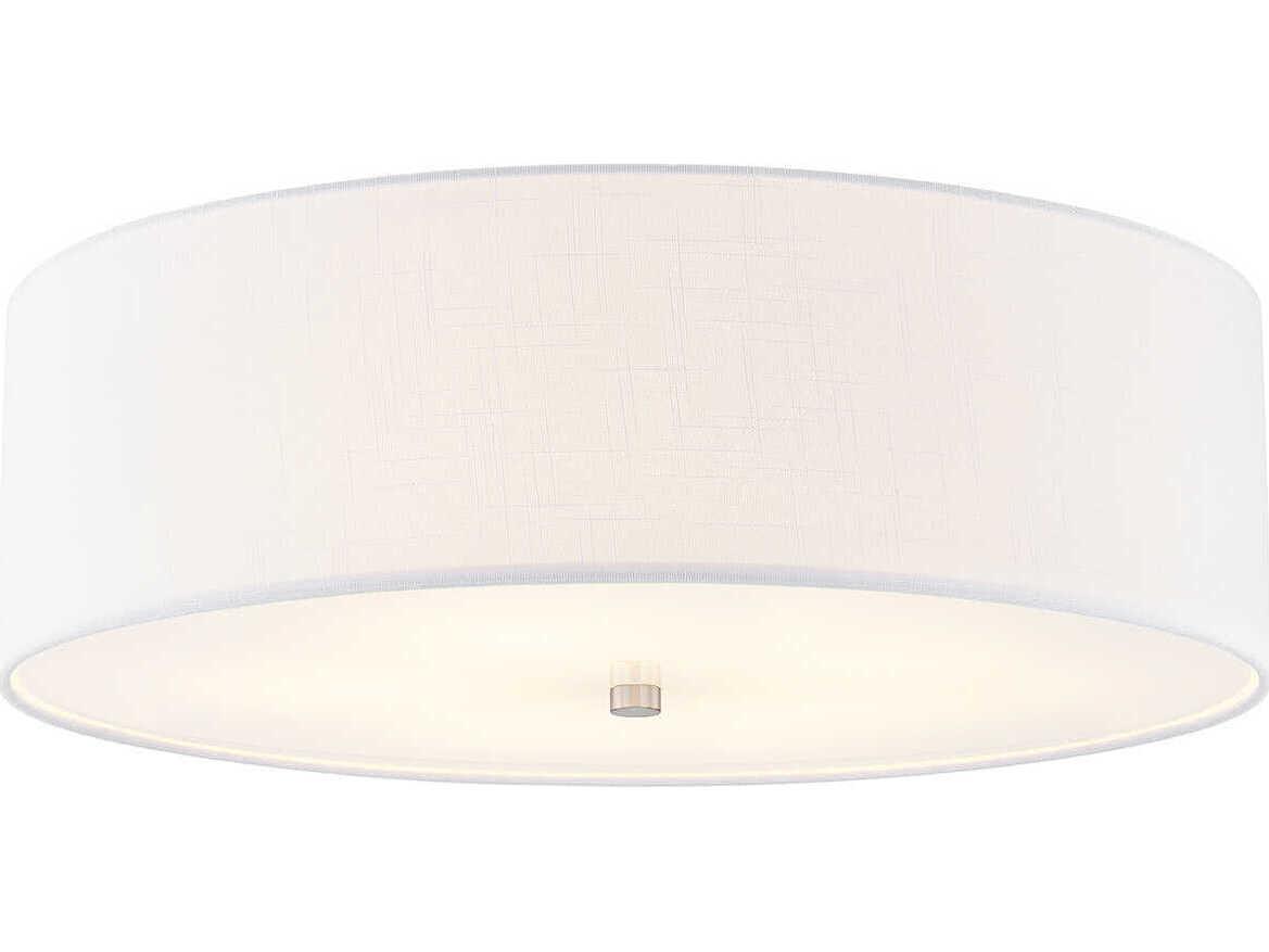 Justice Design Group Textile Classic 5-Light White Drum Flush Mount