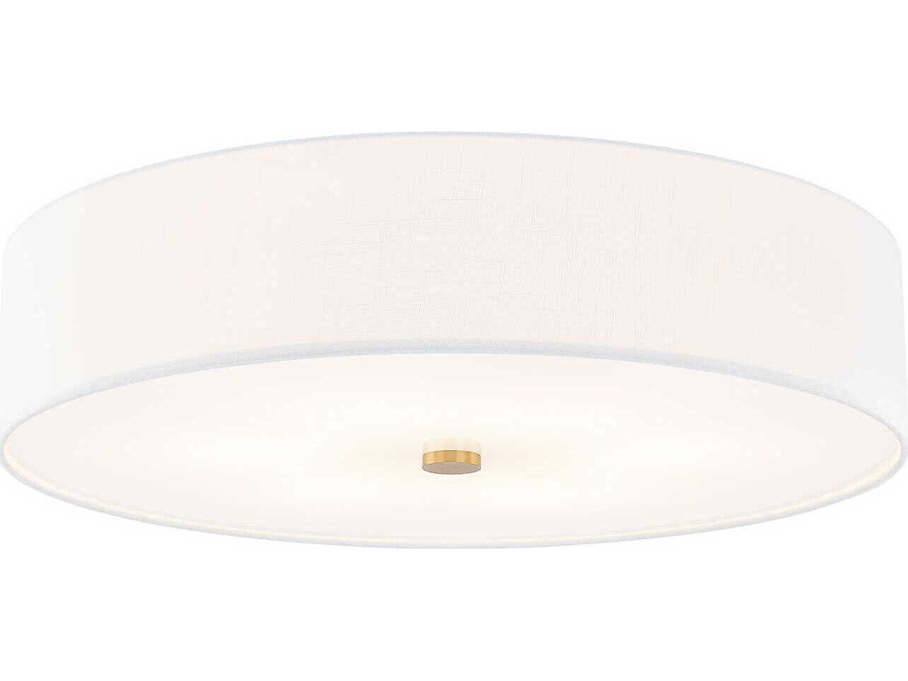 Justice Design Group Textile Classic 6-Light White Drum Flush Mount