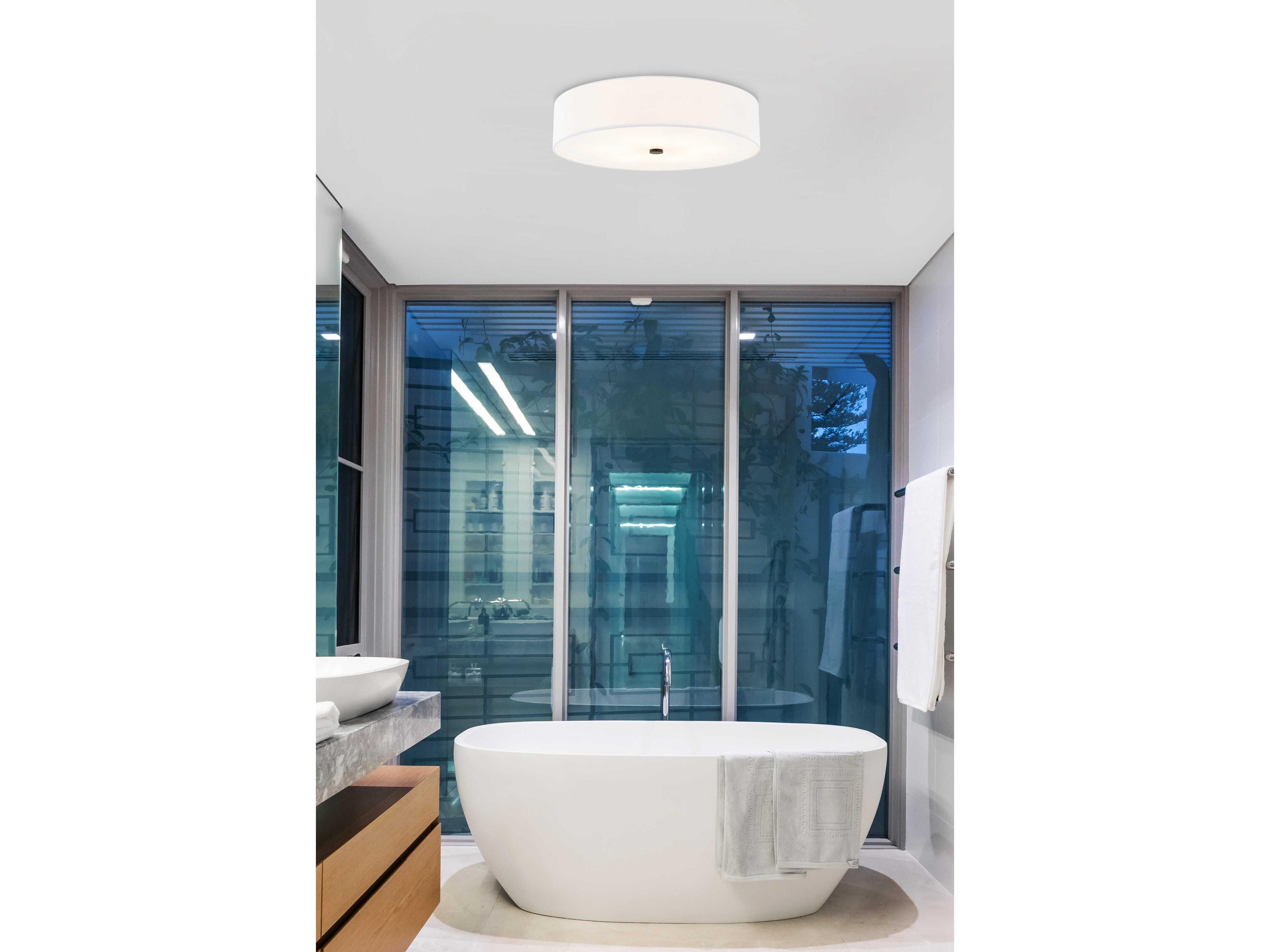 Justice Design Group Textile Classic 6-Light White Drum Flush Mount