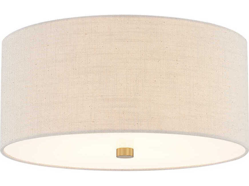 Justice Design Group Textile Classic 3-Light Off White Drum Flush Mount