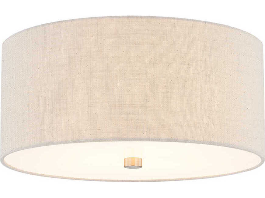 Justice Design Group Textile Classic 3-Light Off White Drum Flush Mount
