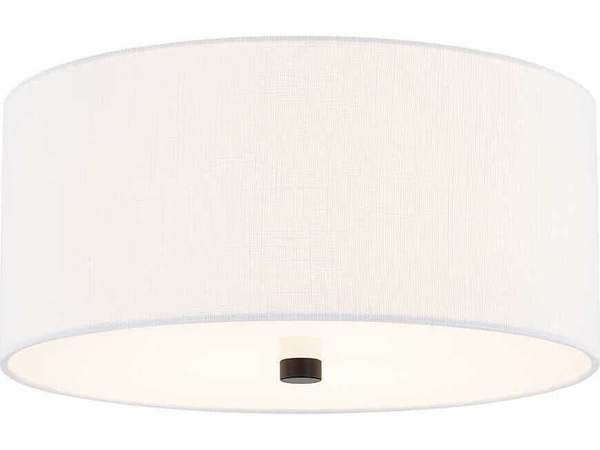 Justice Design Group Textile Classic 3-Light White Drum Flush Mount
