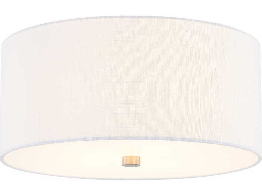 Justice Design Group Textile Classic 3-Light White Drum Flush Mount